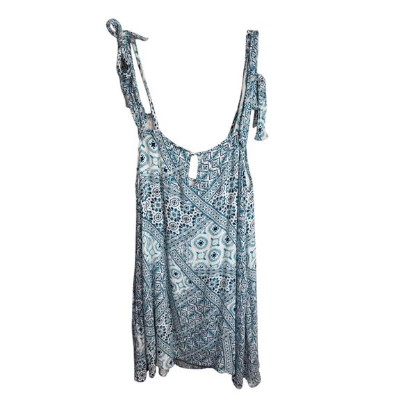 L*SPACE NWOT Girl in Motion Dress Blue Patchwork Swim Coverup Shoulder Ties Sz S - Picture 11 of 12